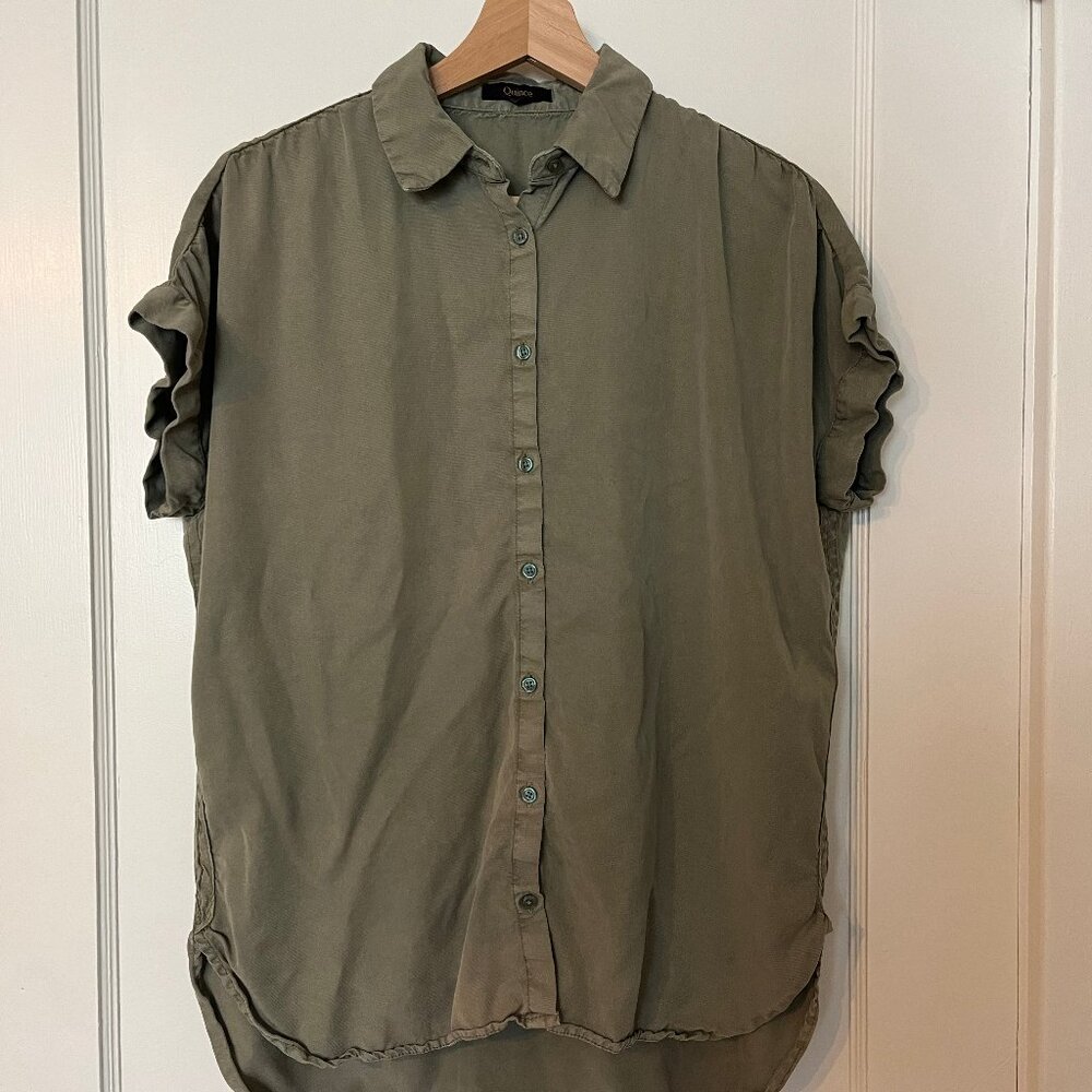 Quince Vintage Wash Tencel Camp Shirt in Olive